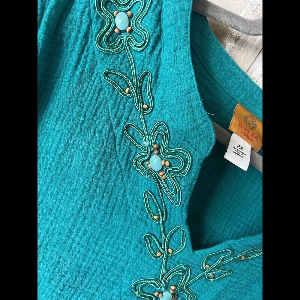 Ruby Rd. 2X Embroidered Boho Tunic‎ Top - Picture 4 of 8